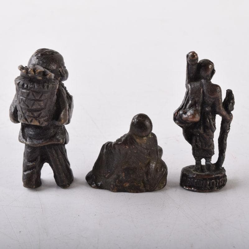 中国　古銅　チベット仏　仏像　人物像など　紙鎮　置物　6点まとめて　C　7455