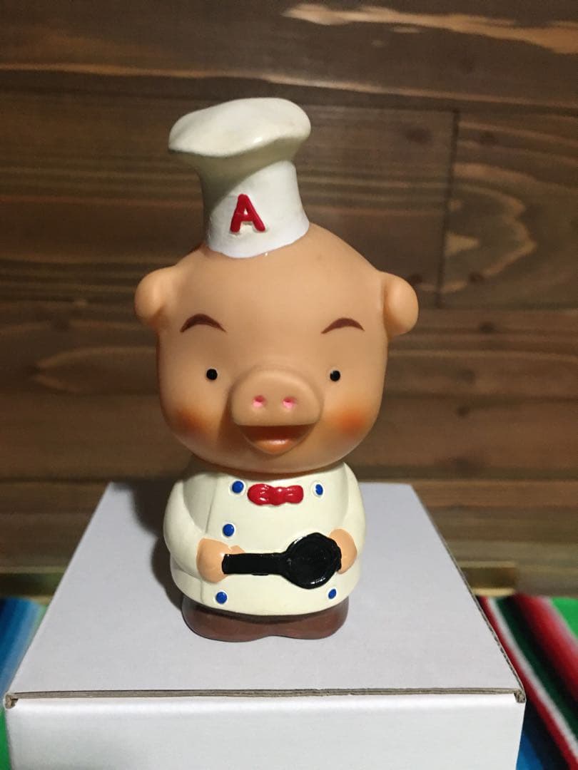 ★メルカリ便★エースコック★こぶた★2匹★コック★ソフビ★貯金箱★昭和★貯金箱★