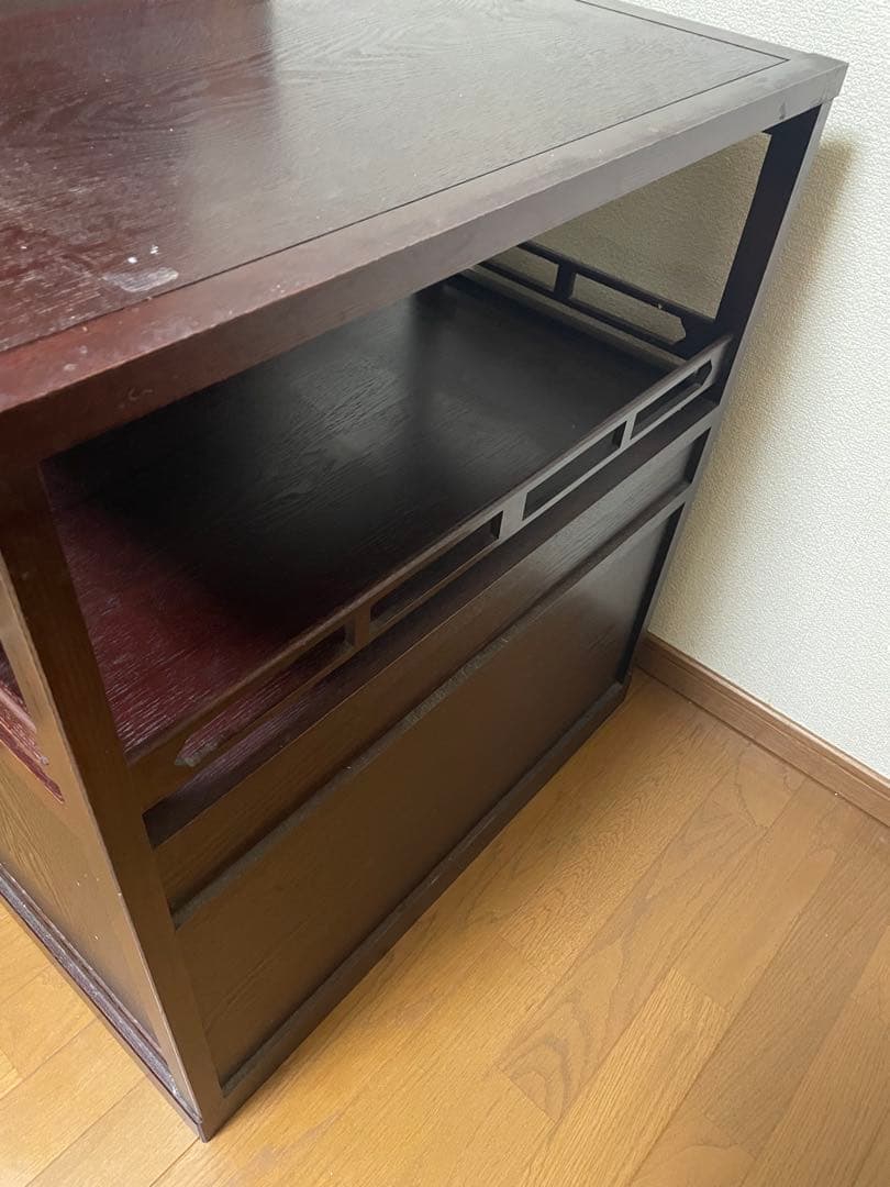 レトロ キャビネット チェスト 和風ダークブラウン収納家具 中型 2025