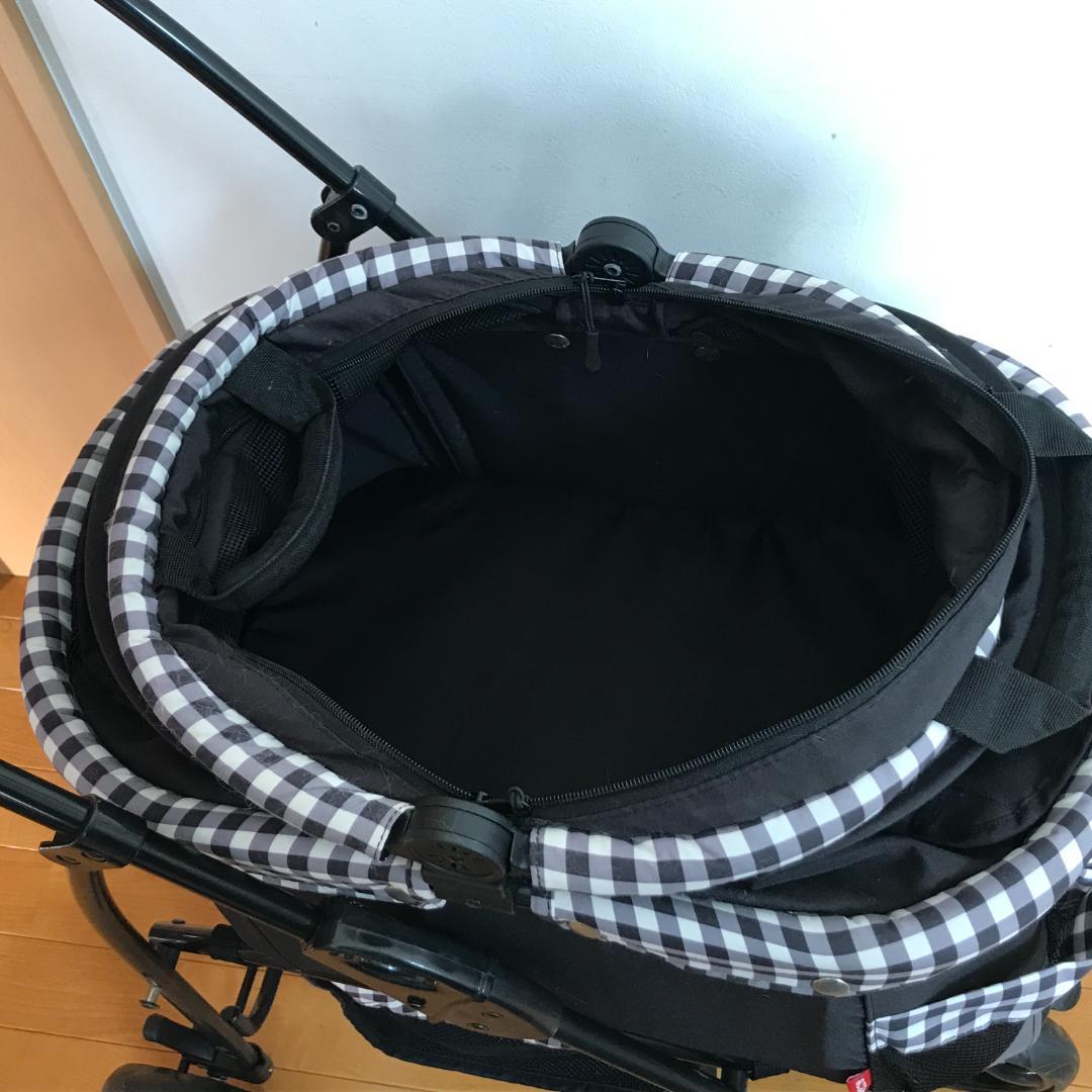 ねこるん 猫専用カート オープンキャビン 黒チェック ジェックス