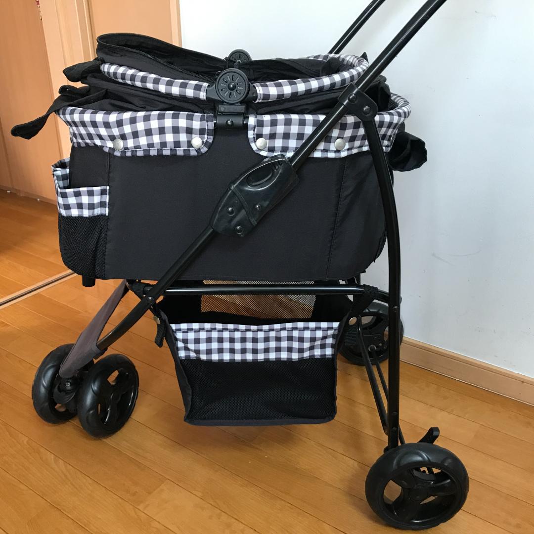ねこるん 猫専用カート オープンキャビン 黒チェック ジェックス