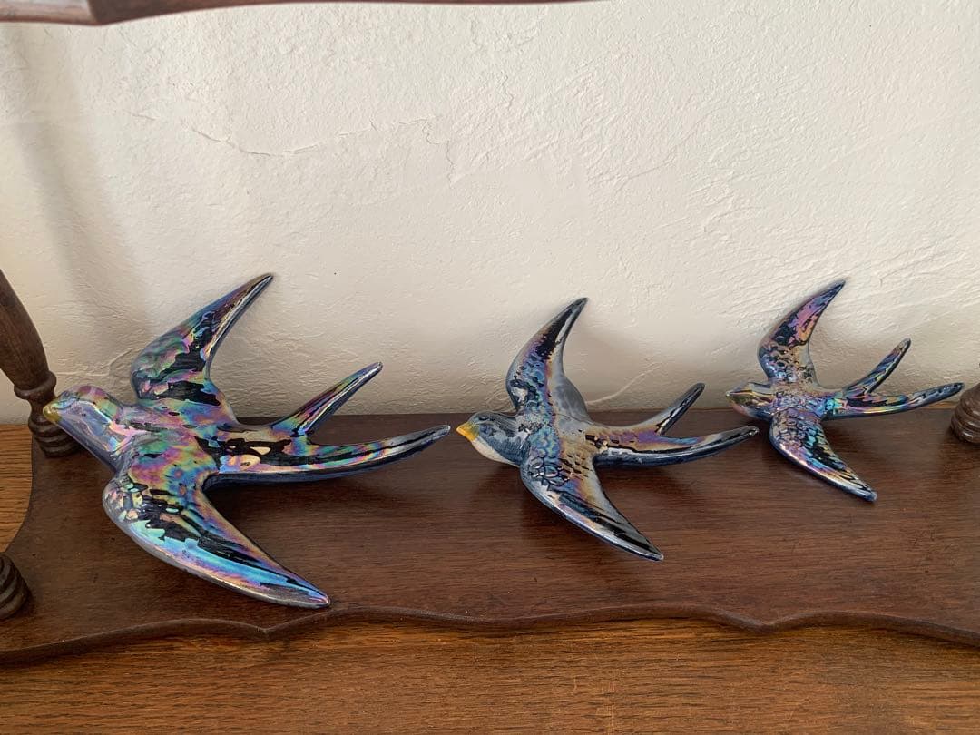 ベルギー　ツバメ　３個セット　壁掛け　ブロカント ベルギー ツバメ 3個セット 壁掛け ブロカント ベルギーツバメ3個