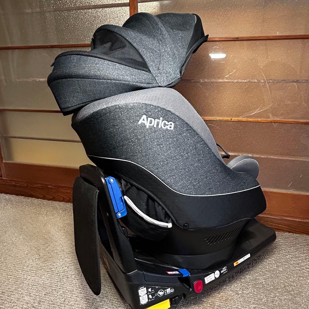 【美品】Aprica クルリラプレミアムAB プレミアムグレー ISOFIX