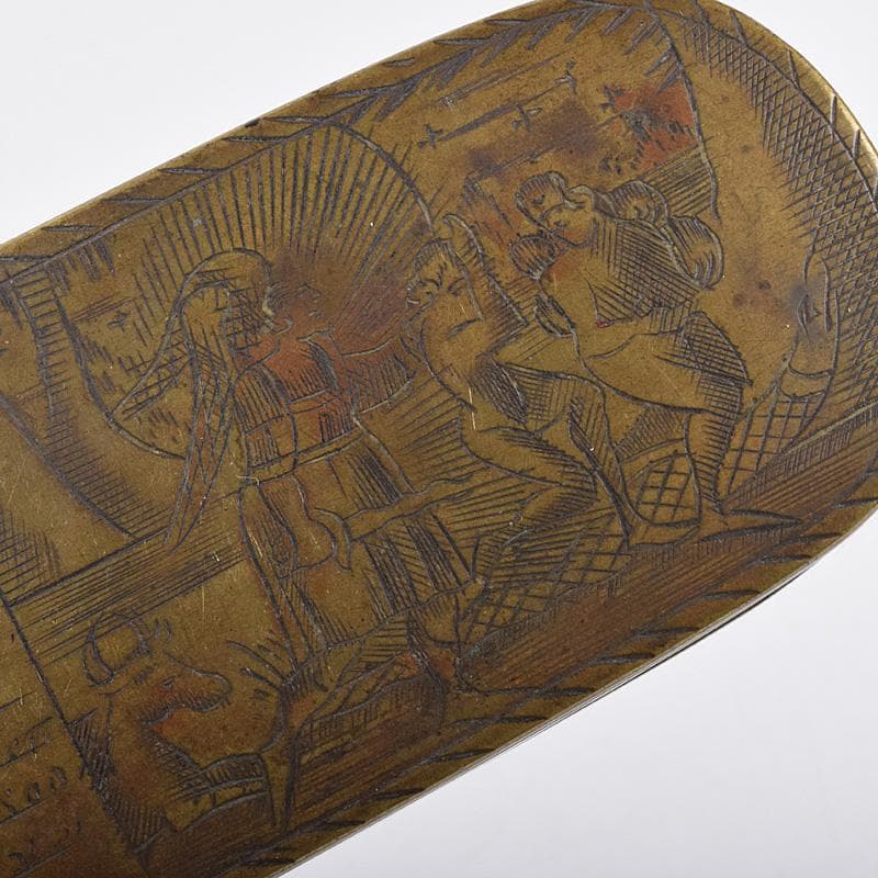 西洋アンティーク 十七世紀十八世紀 古銅 人物刻 嗅煙草入 2点 M R8980