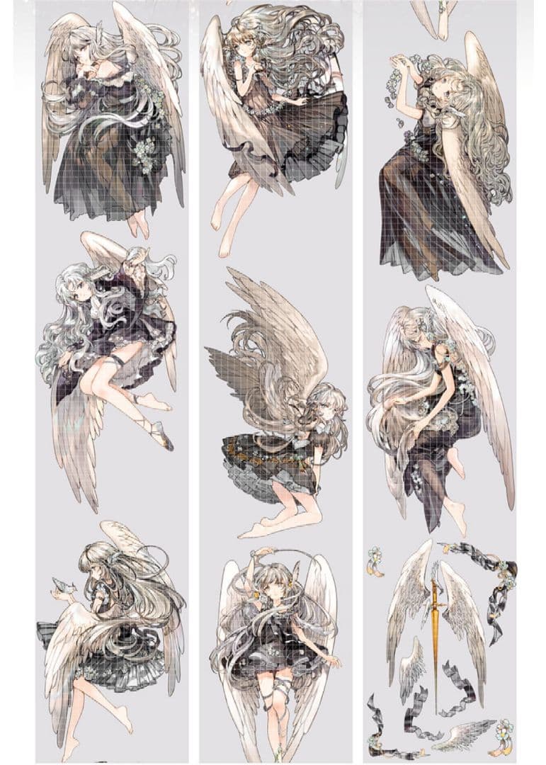 J196＃黑卡蒂之翼SP(贝壳光)不睡觉世界冠军切り売り海外人物マステ女の子墨魚