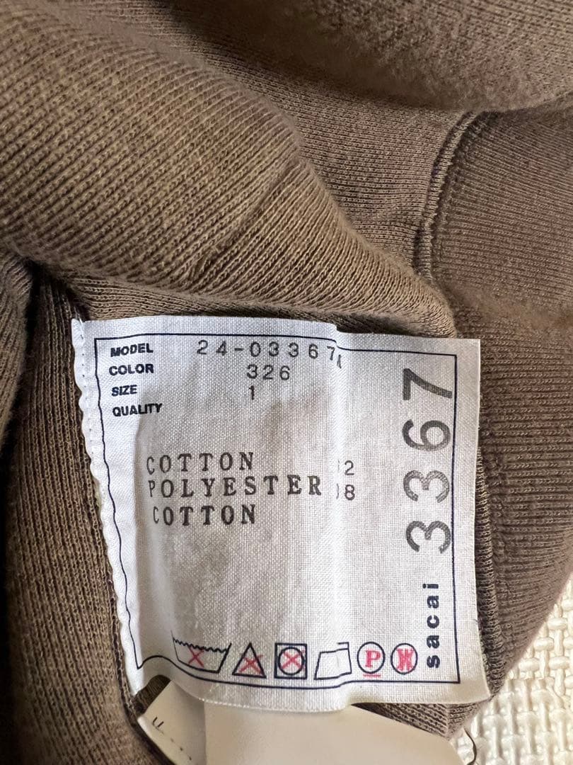 sacai パーカー グレー ベージュ サイズ1