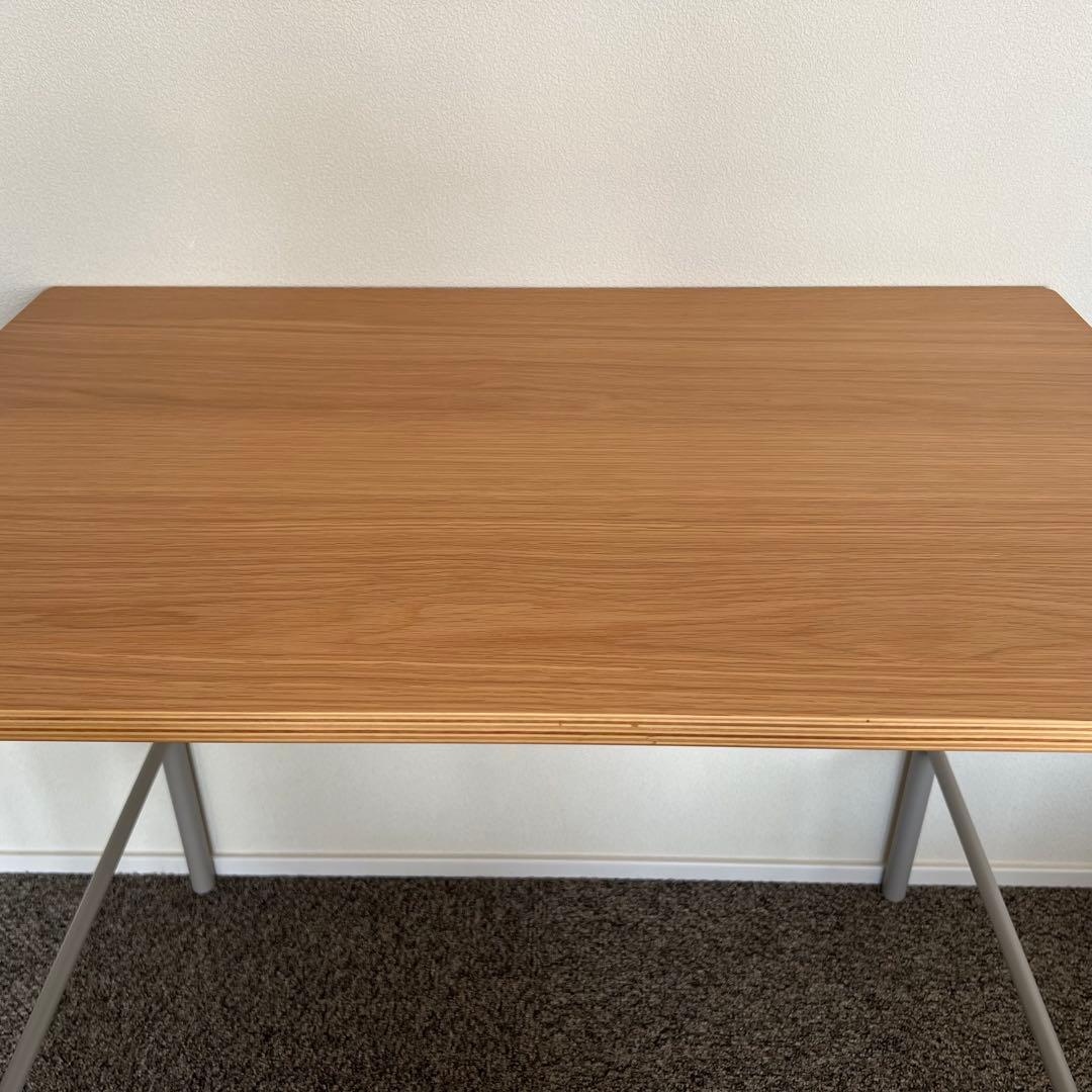 無印良品 スチールパイプテーブル 折りたたみ式 ウォームグレー 箱有り 未使用品