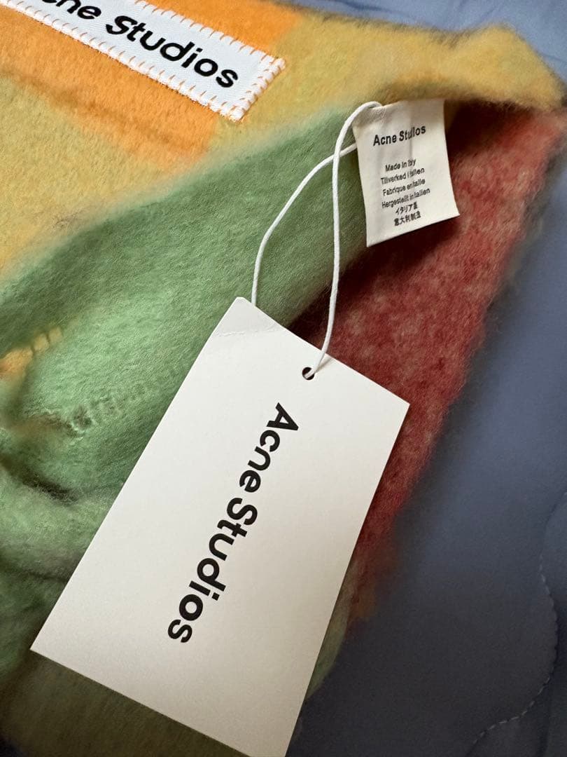 Acne Studios アクネストゥディオズ オレンジ系チェック柄 マフラー