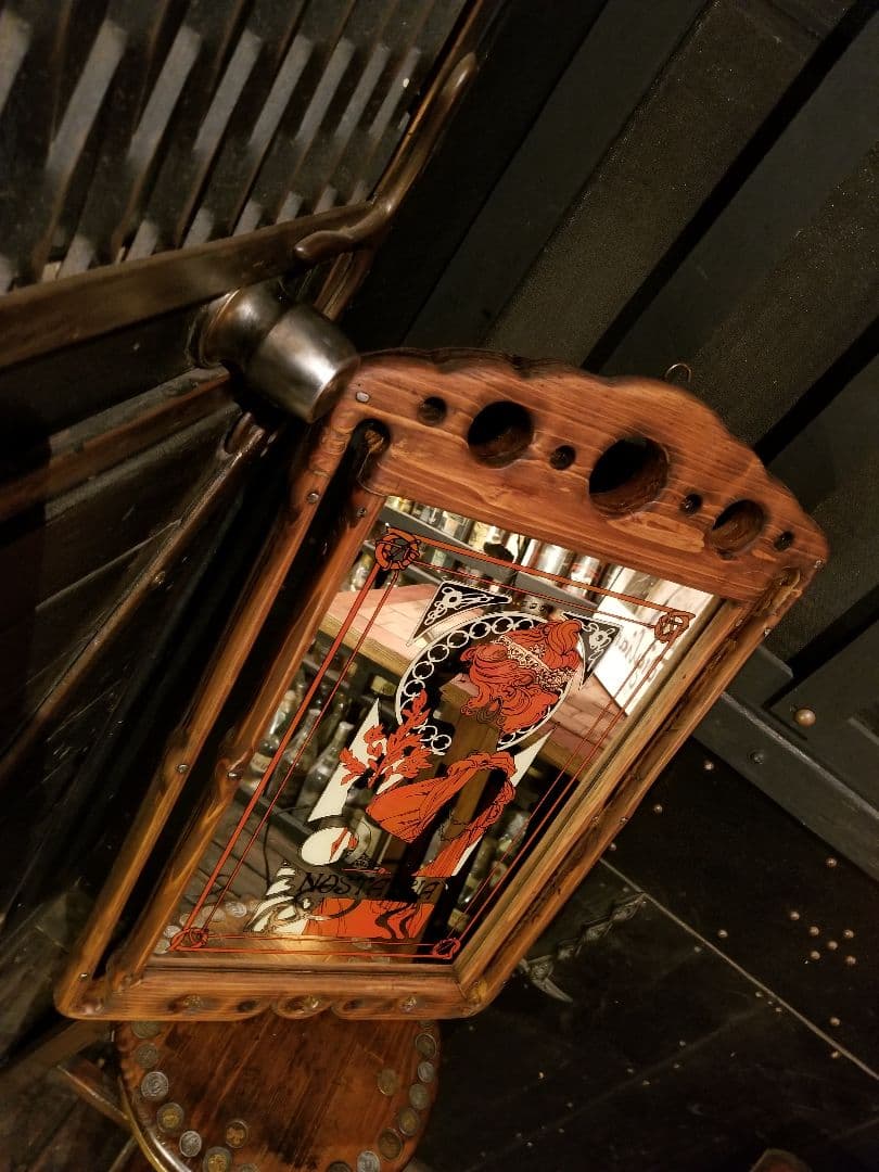 ヴィンテージ 木製 透かし彫り 額装飾 ミュシャ ノスタルジア アート