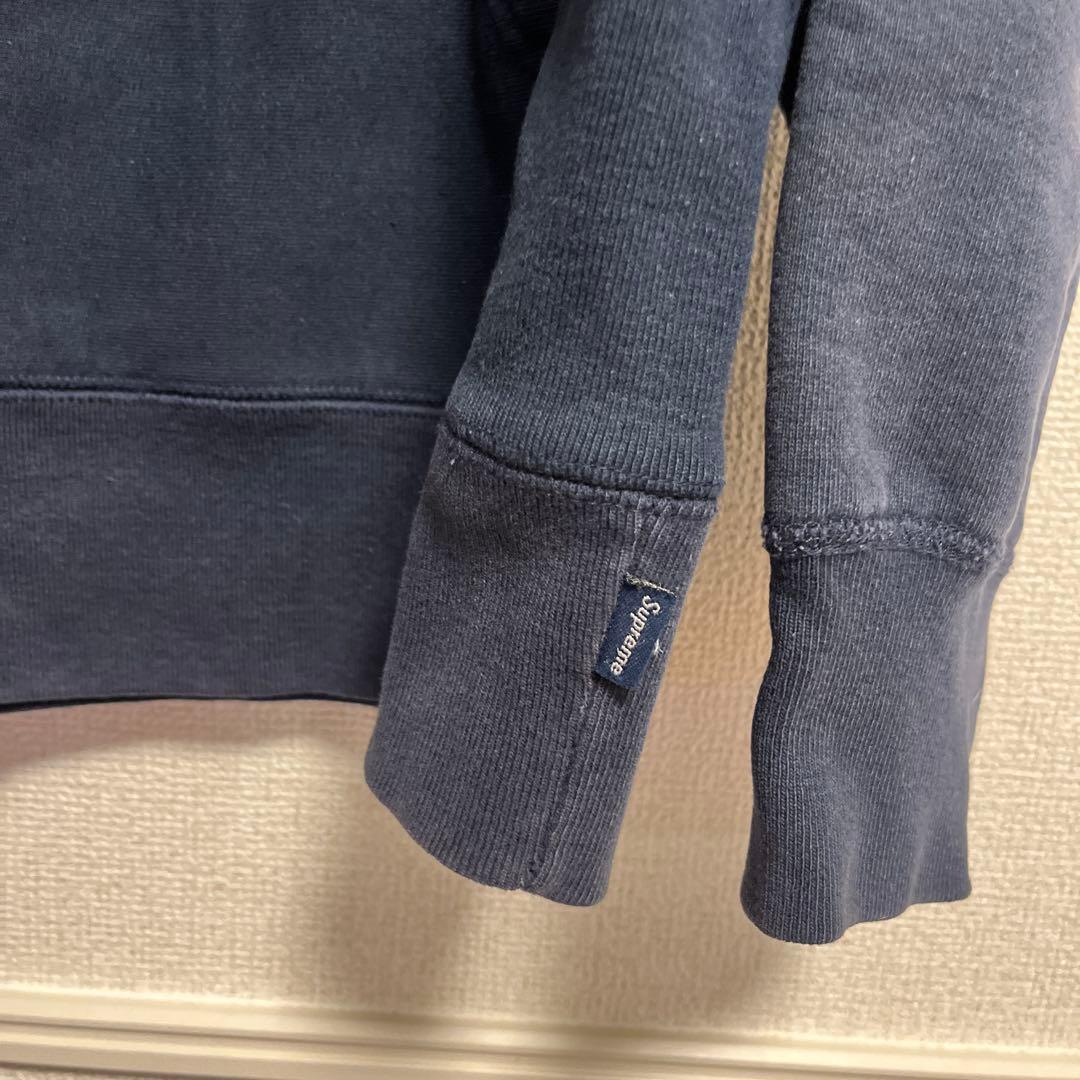 Supreme box logo hoodie navy M パーカー