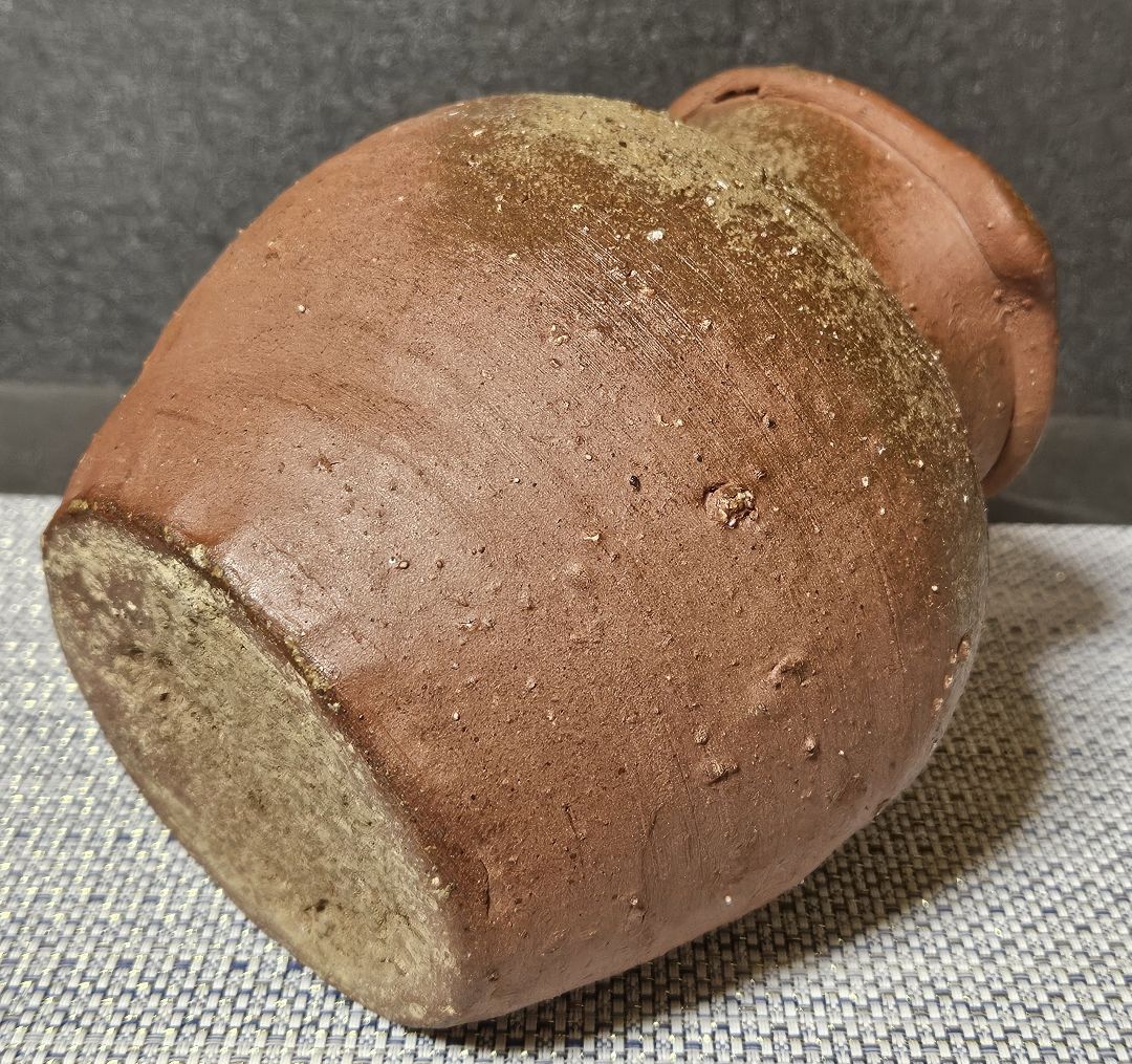 【時代古作品❗】明治時代頃　古備前　波状文様　片口壺　花入れ　花生け　茶道具