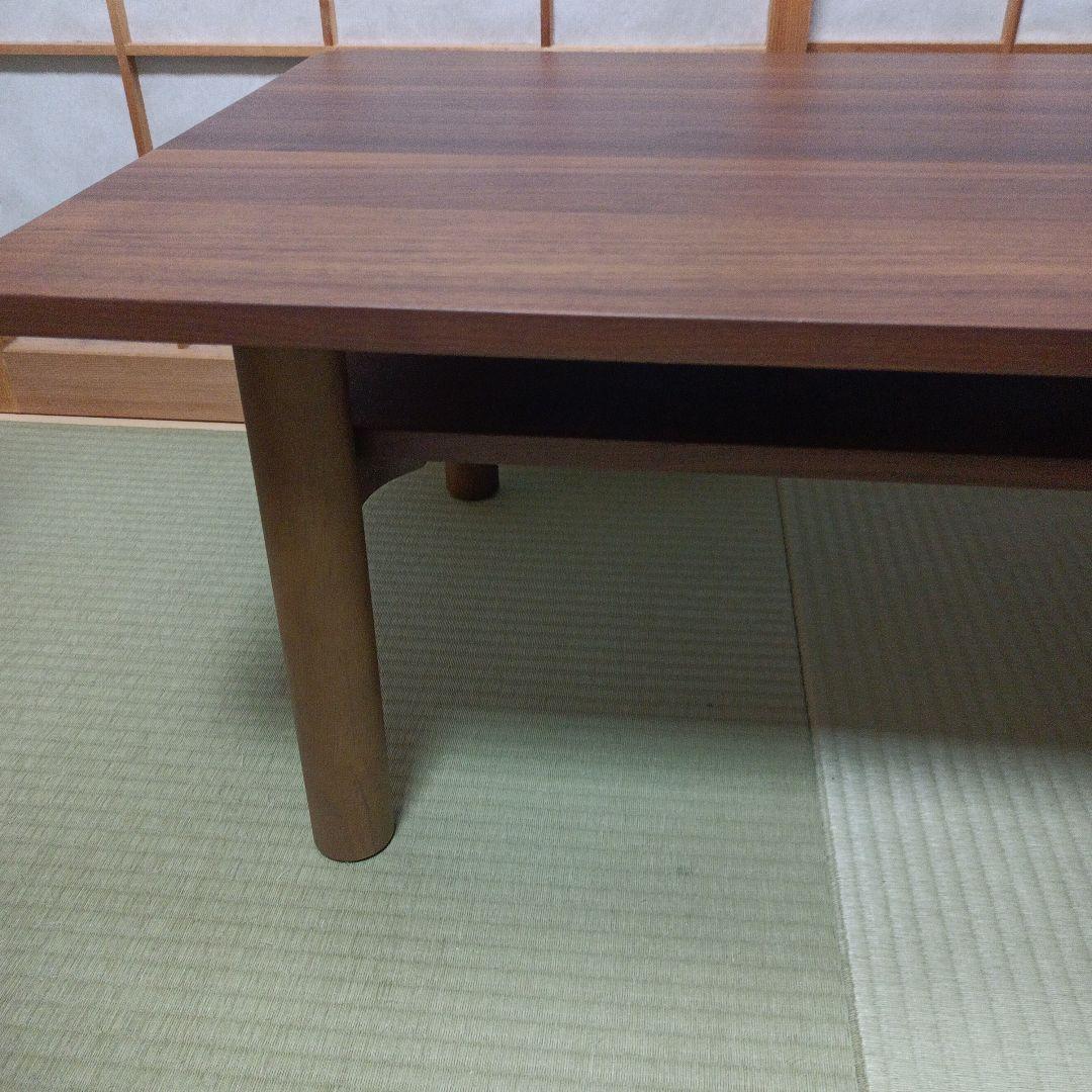 レア　廃盤品　無印良品 木製ローテーブルオーク材 　ウォルナット色