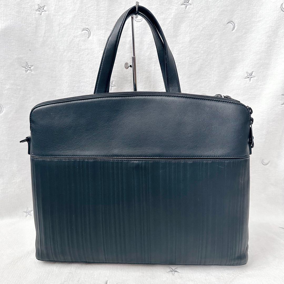 ポールスミス　ビジネスバッグ　シャドーストライプ　2way レザー　ブラック