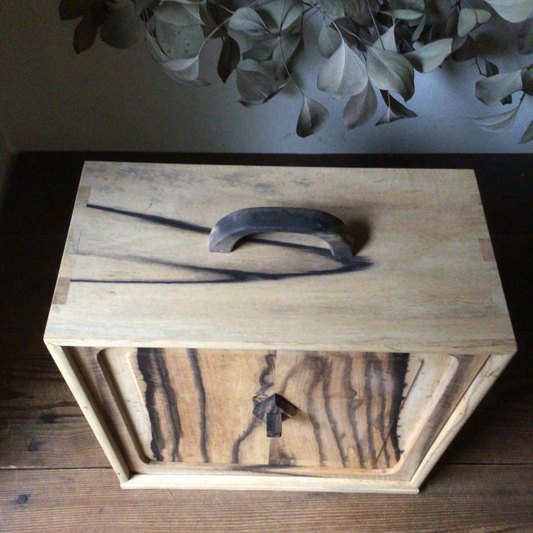 No3724 黒柿無垢 茶箱 高さ38.5cm 茶道具 器局 茶箪笥 送料無料