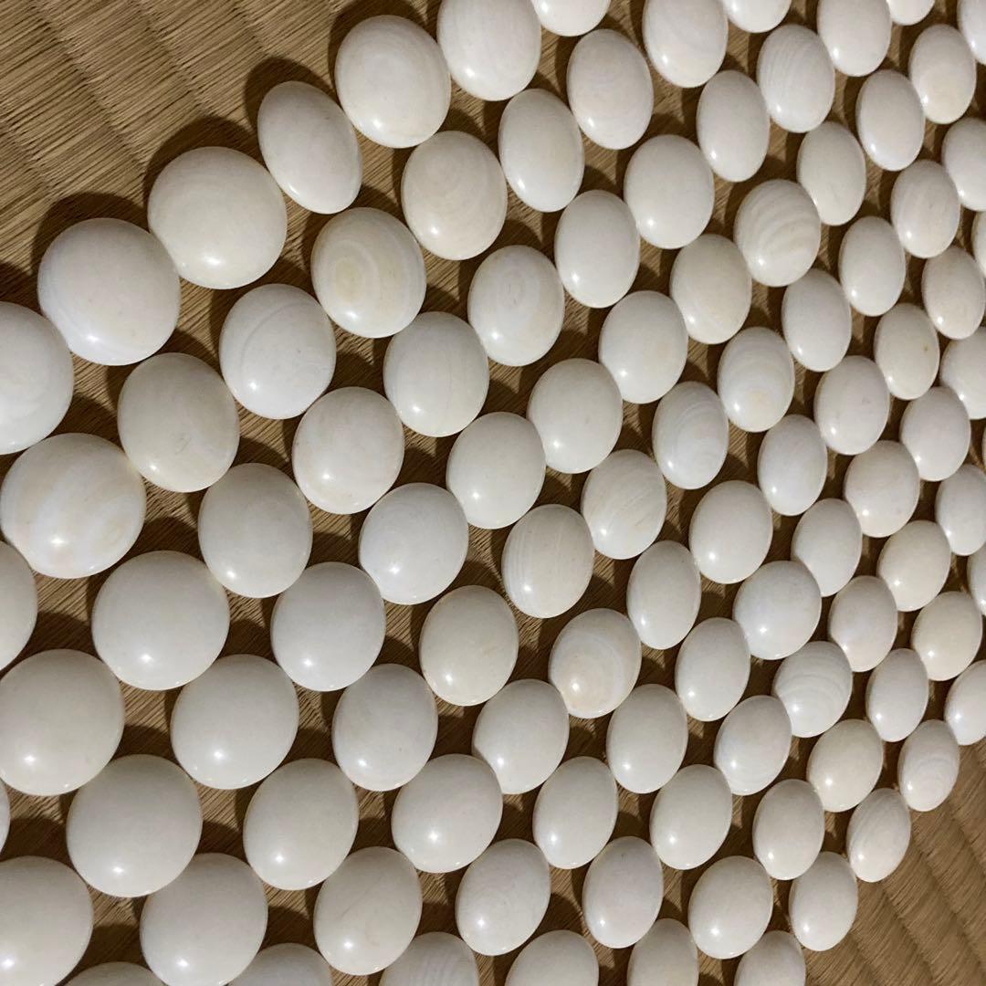 囲碁　碁石　蛤　蛤碁石　 本蛤 那智黒　白×181 黒×181 34号