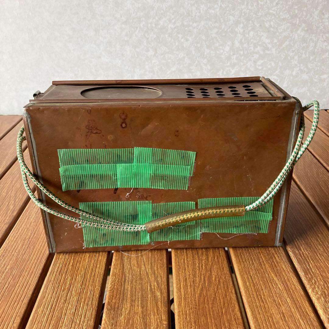 昭和レトロ 鮎 オトリ缶 おとり 金属製 銅製 フィッシングツール