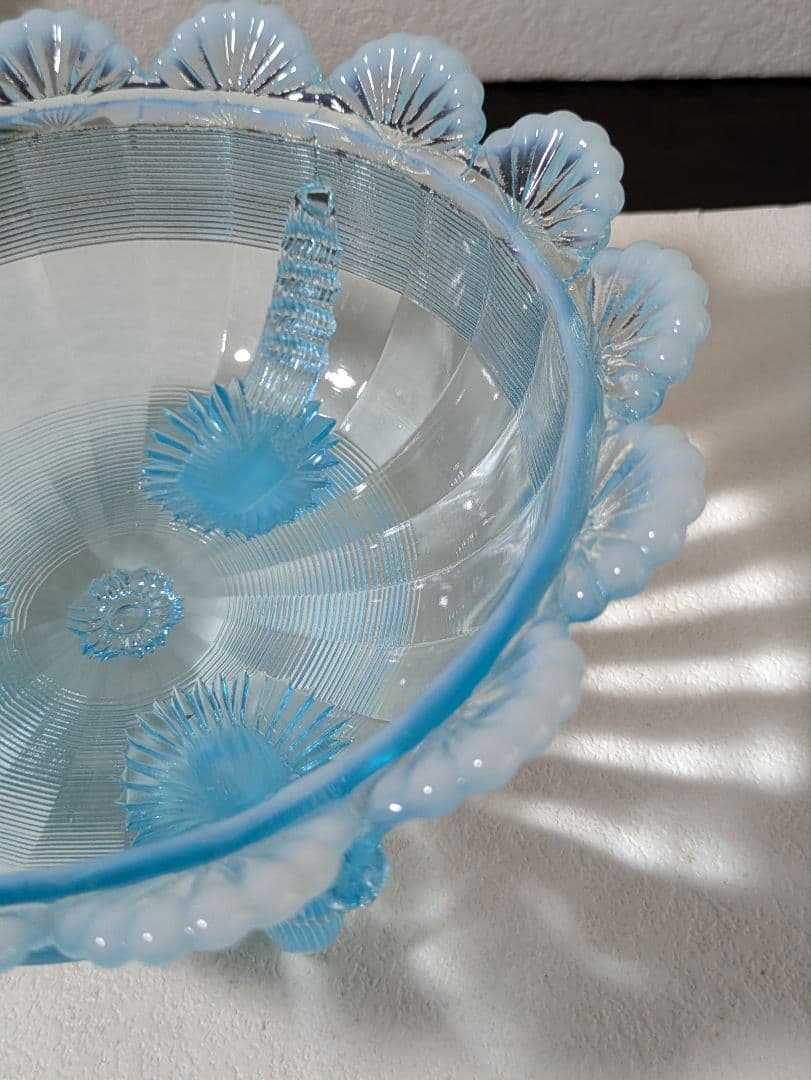 ヴィンテージMosser Glass ラージサイズ 脚付きベリーボウル 刻印