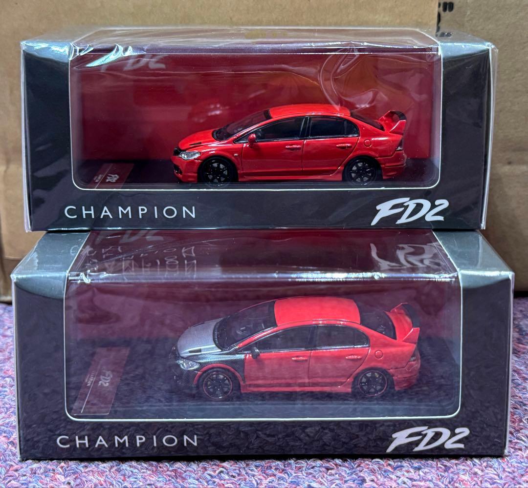 CHAMPION 1/64 本田 シビック FD2 Mugen RR 二台セット