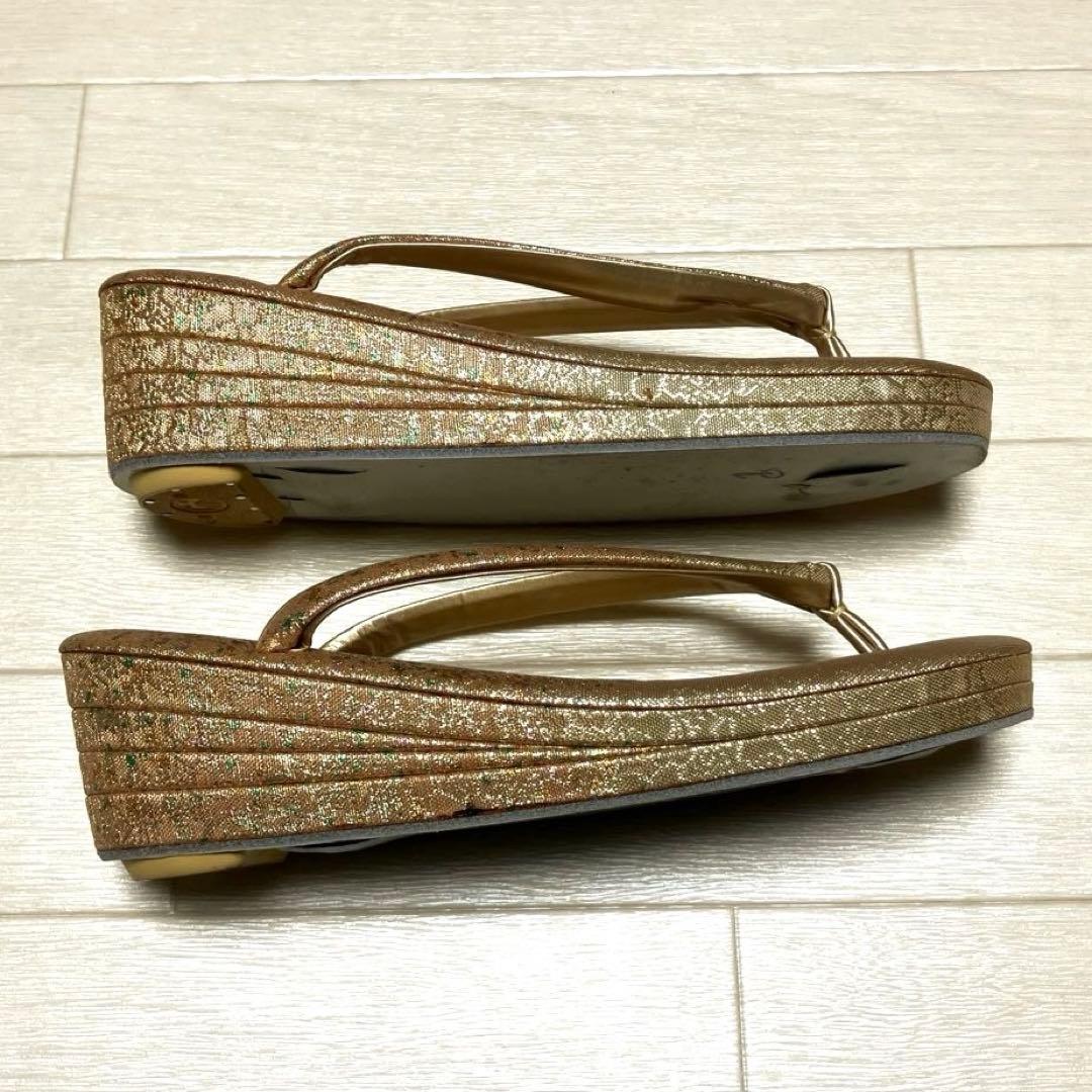 東京芝山　草履バッグセット　箔散らし　ゴールド