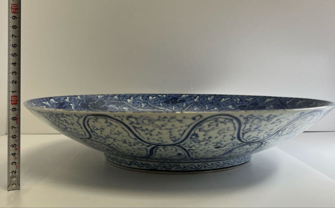 江戸中後期 古伊万里 極美品 染付鳳凰文大皿 約46.5㎝