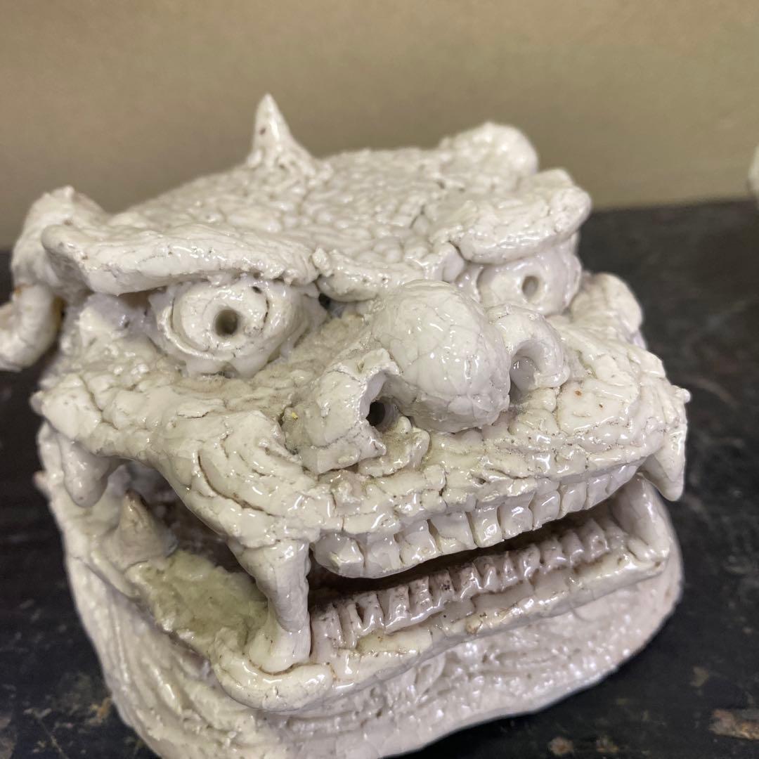 志野獅子香炉約15cm12cm14cm 美術品・アンティーク・コレクション