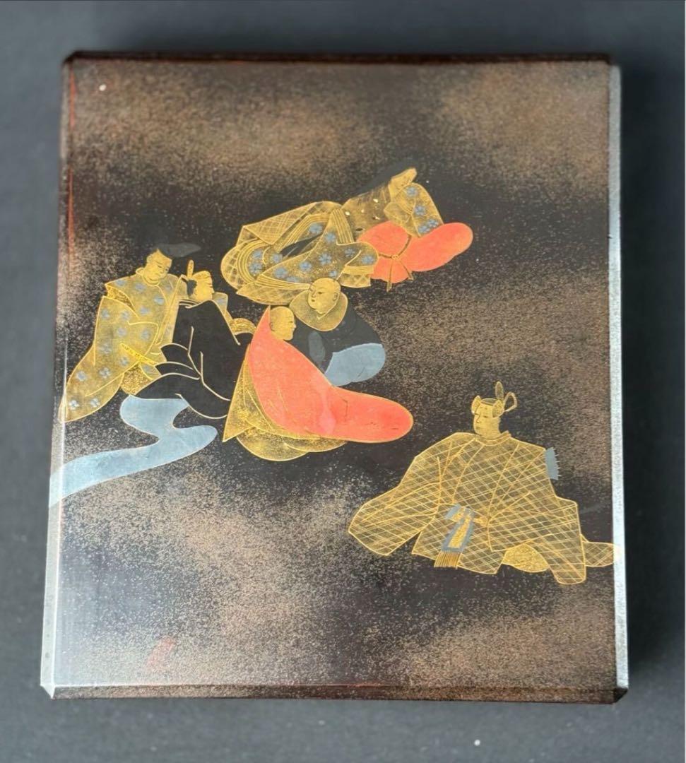 時代漆器 平安貴族蒔絵 梨地 御硯箱 共箱 極上品 旧家蔵出