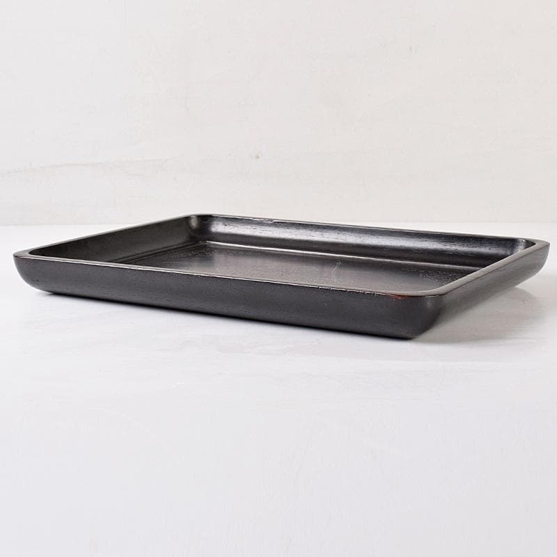 煎茶道具 鳥谷銘 唐木紫檀製 銀象嵌 無垢刳り貫き 煎茶盆 香盆