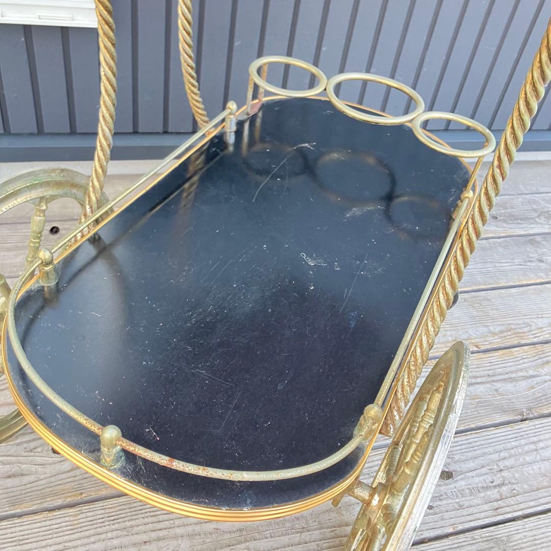 アンティーク 光家具 トローリー サービスワゴン ワインラック