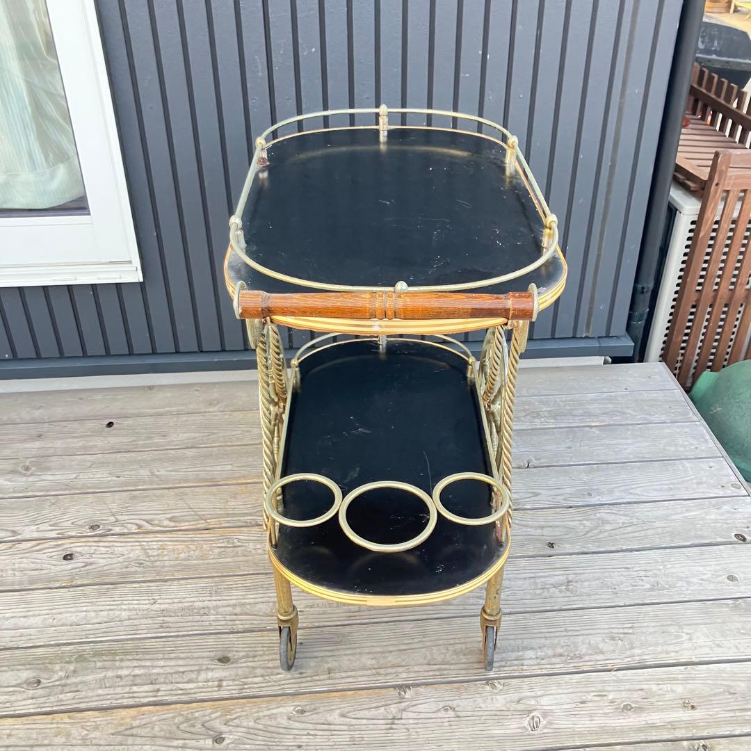 アンティーク 光家具 トローリー サービスワゴン ワインラック