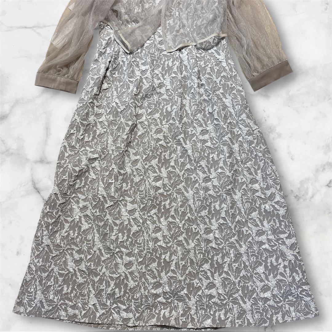 新品　フォルムフォルマ　シアーボレロ付きジャガードドレス　XL 2WAY