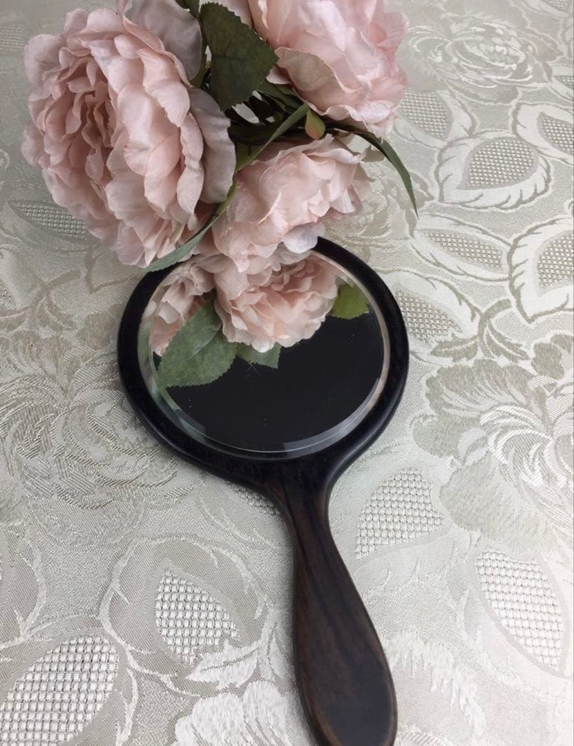 英国アンティーク エドワーディアン時代 エボニー ハンドミラー&ブラシ