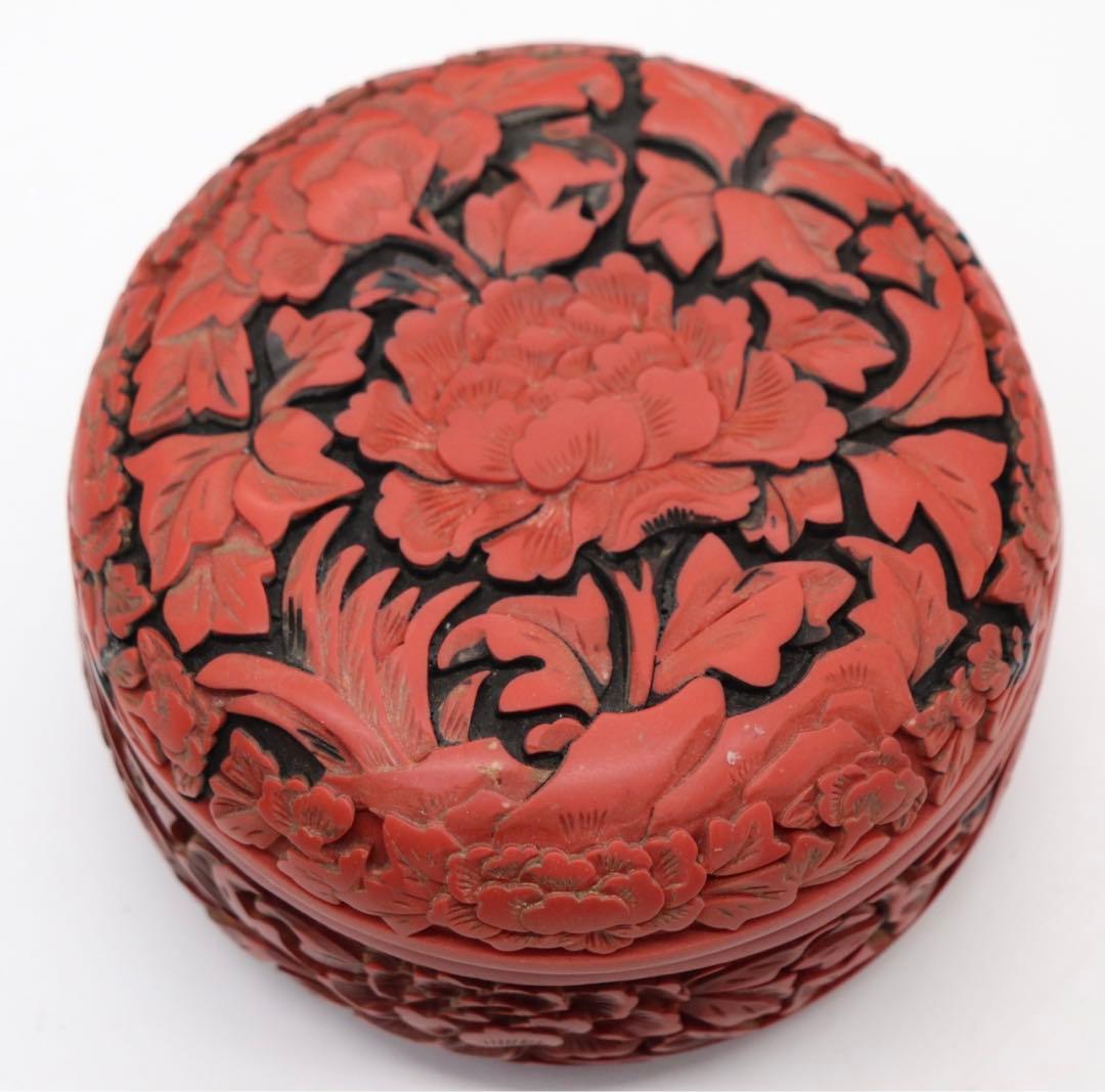 堆朱　蓋物　送料込み0201