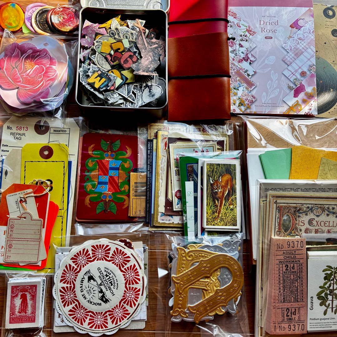 コラージュ素材まとめ売り 断捨離 ジャンクジャーナル 紙モノ