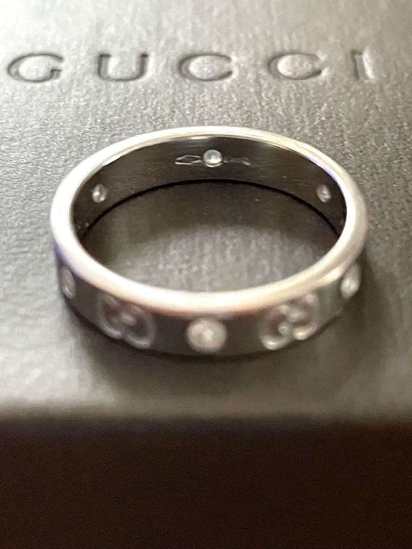 G U C C I アイコンリングダイヤモンド６Ｐ K１８W G １４