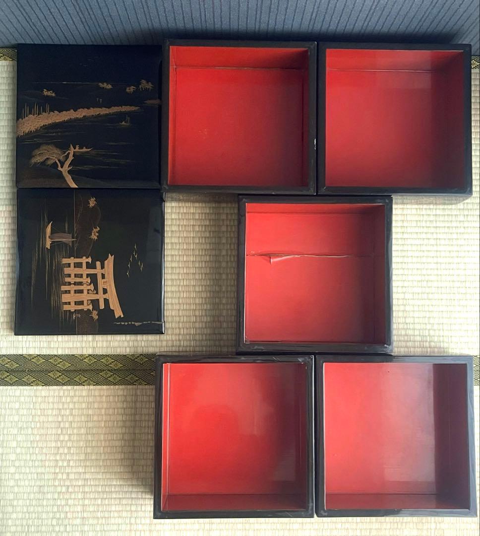輪島塗 重箱 五段重箱 アンティーク 昭和50年 木箱付 - メルカリ