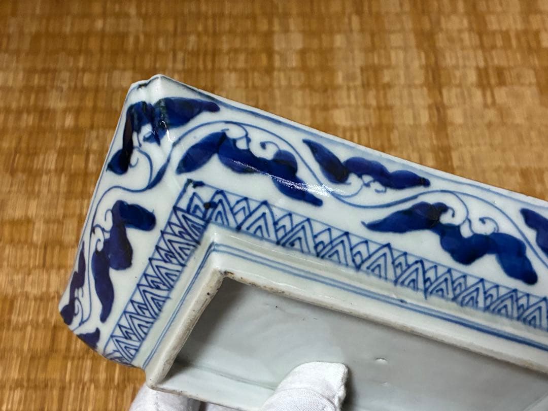 古伊万里 金彩 色絵 鳳凰紋 長皿 長方皿 二枚揃い 時代物