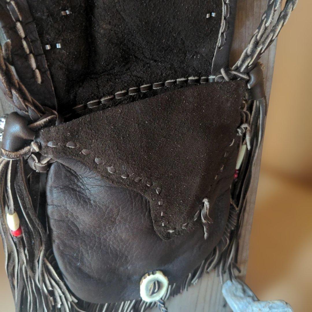 エルクスキン（大鹿革）メディスンバッグ　焦茶