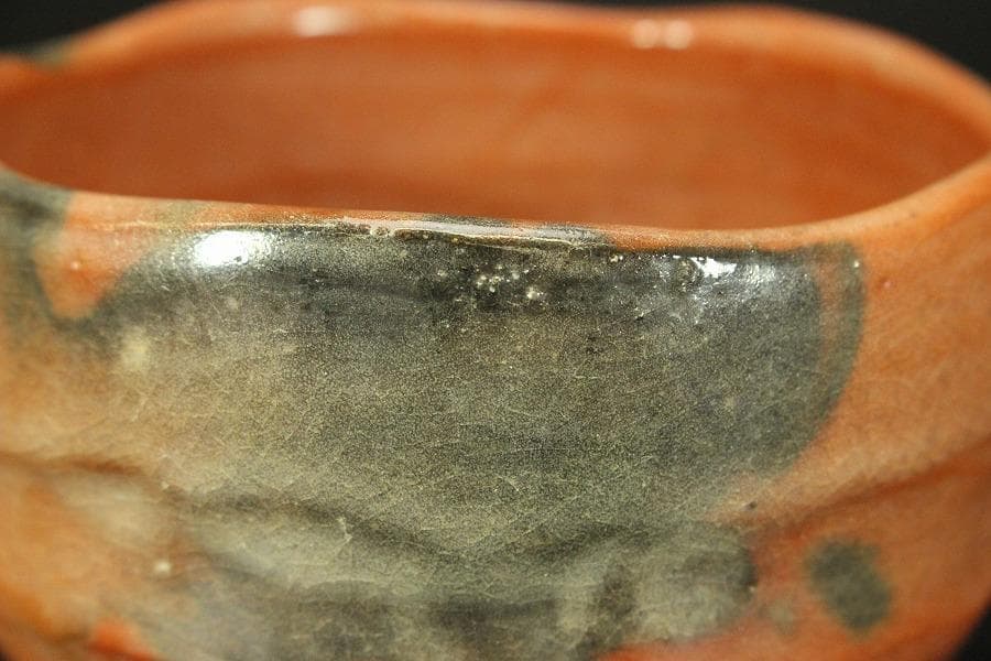 茶道具 赤楽茶碗 楽焼 φ12.7cm(LC660)