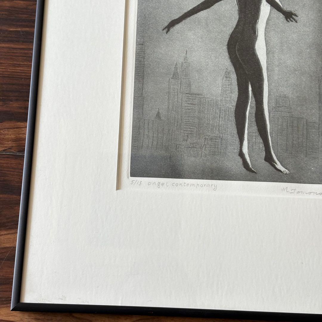銅版画 M.Tomono 5/15 額装 angel contemporary