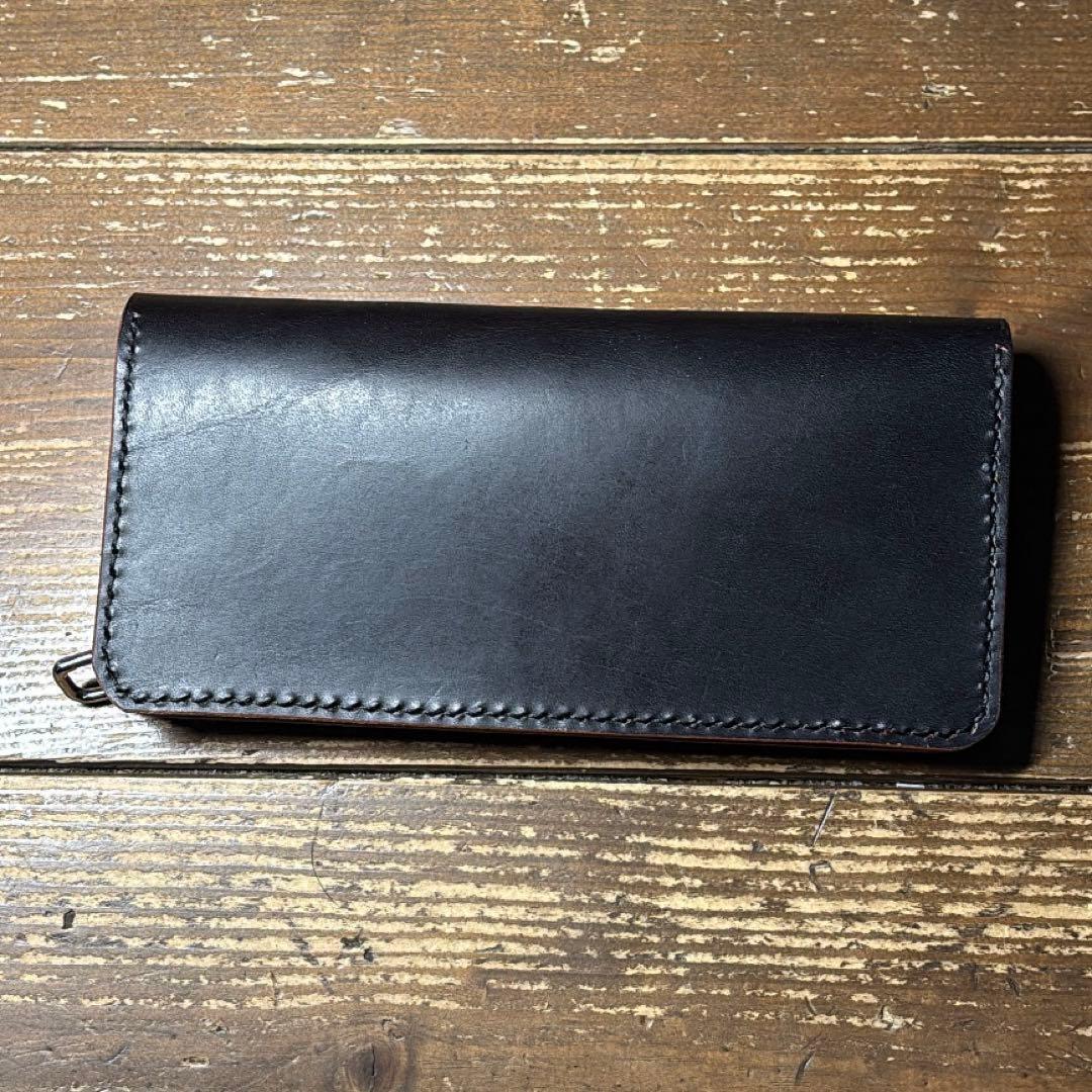 二段階右折様 茶芯ハンドメイドトラッカーウォレット