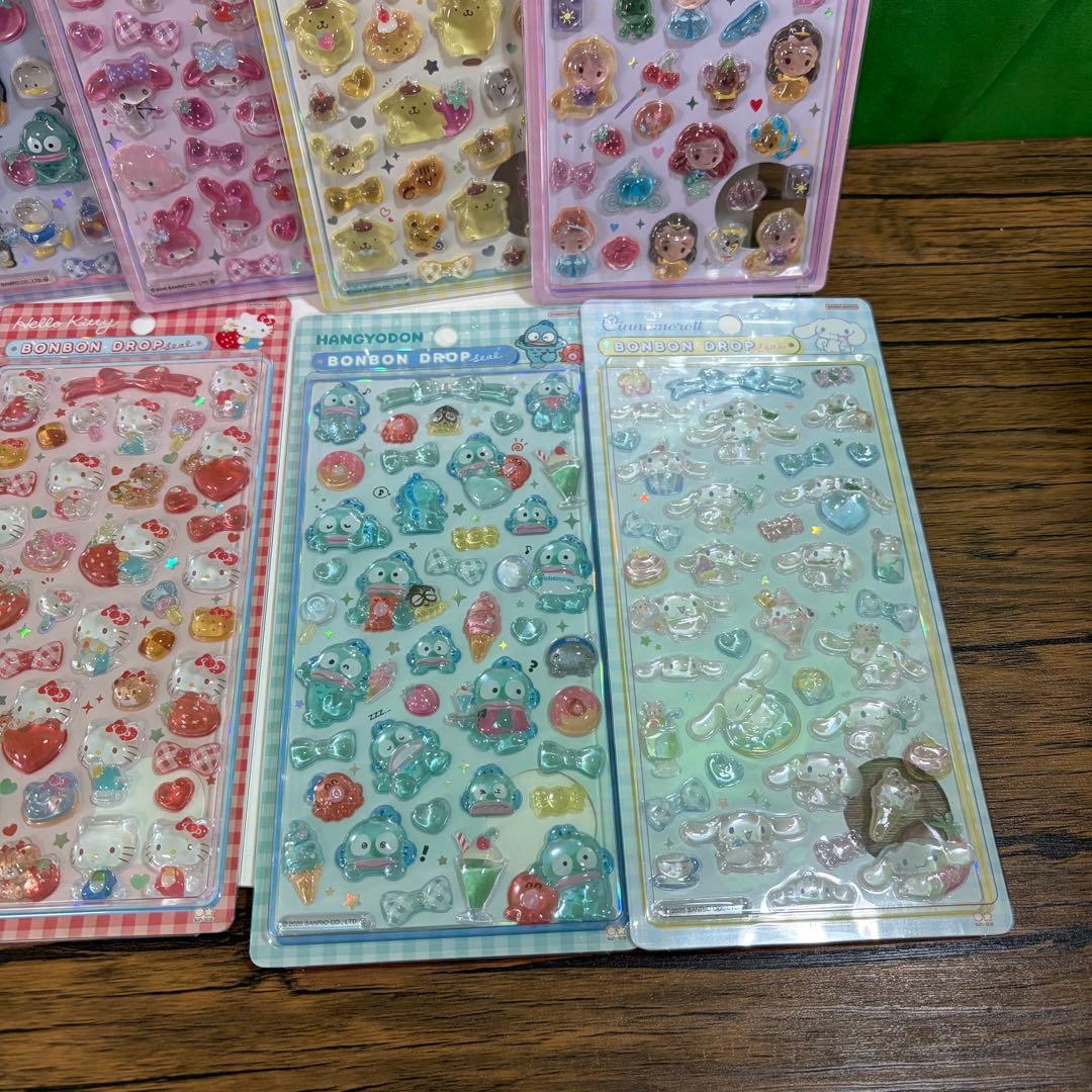 【正規品】ボンボンドロップシール　サンリオ　ディズニー　9枚セット