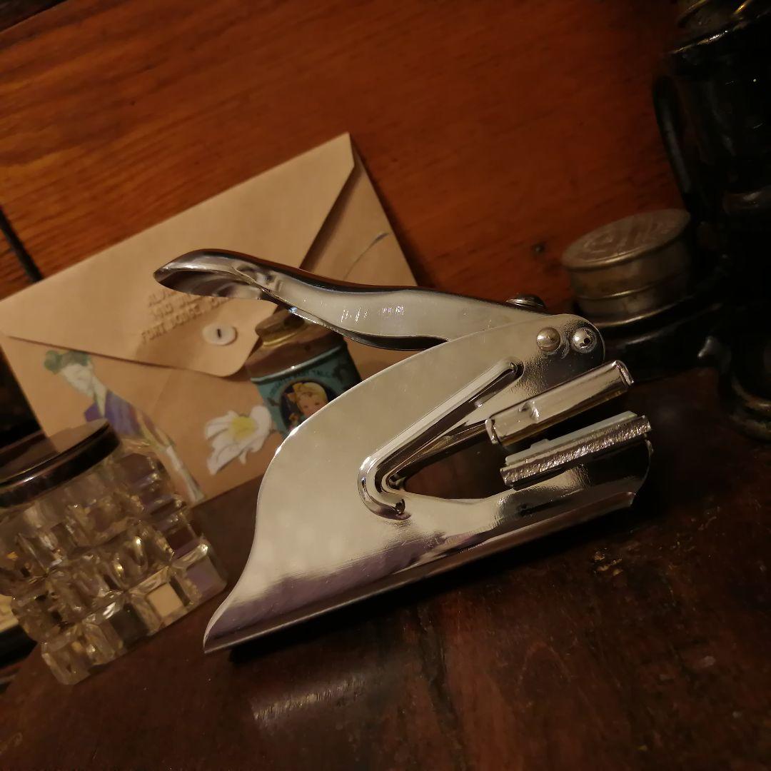 米国製ヴィンテージ ハンディタイプ エンボッサー 箱入りスタンプ