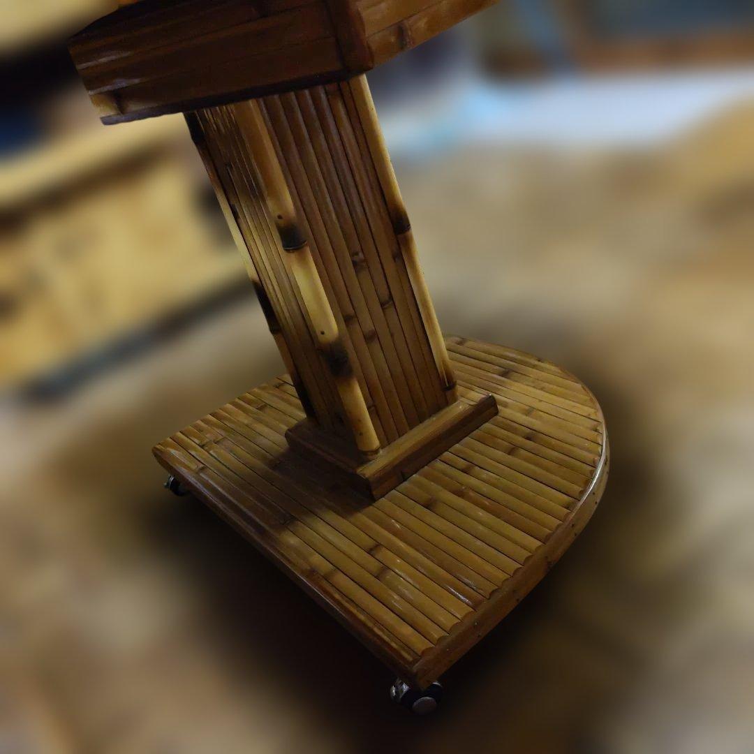 梅里竹芸　竹製キャスター付き　テーブル