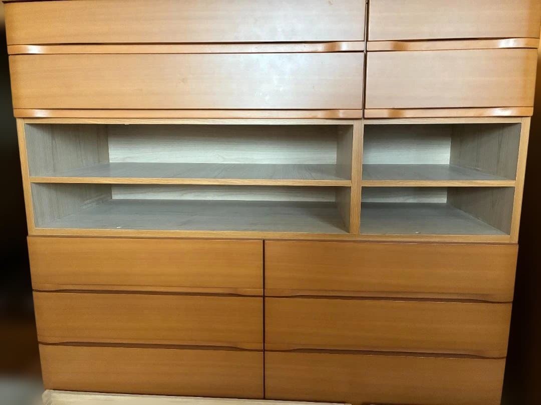 051 山協家具工業（株）幅140-7段チェスト(奥行58) 天然木単