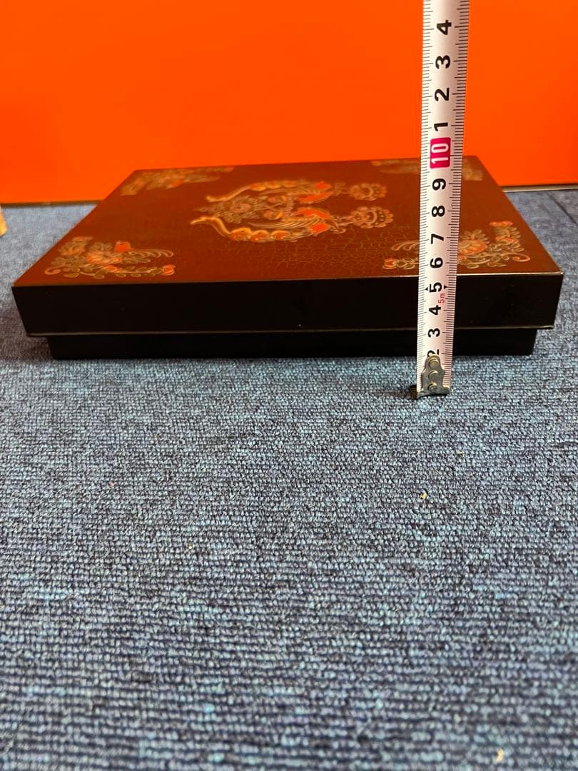 花喰鳥（藍） 1443 木箱 道具箱 漆塗り 盛漆絵 正倉院