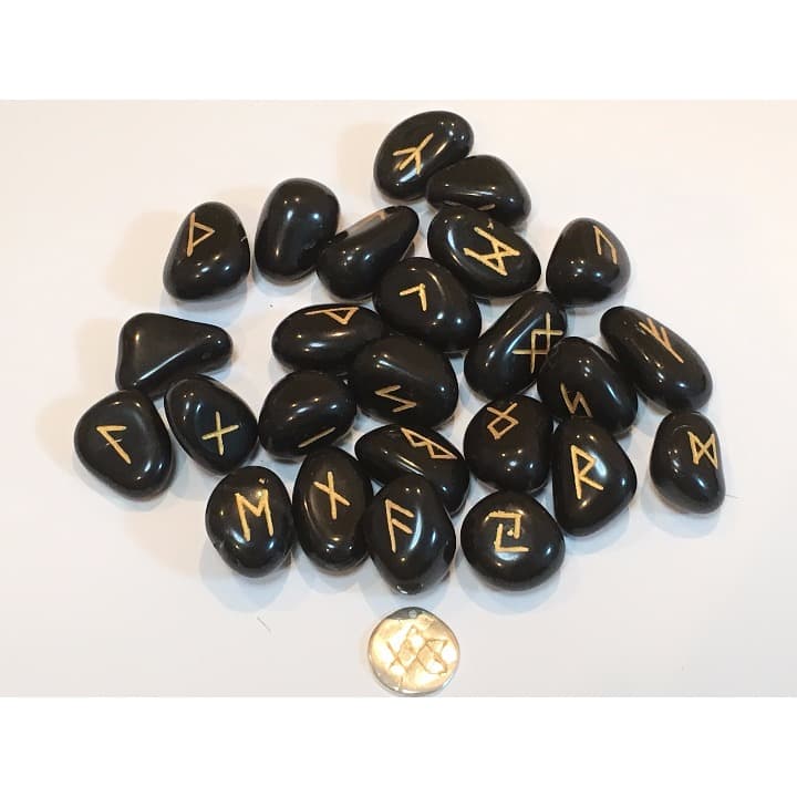 オニキスルーンストーン+オリジナルシルバールーンタリスマンセット オニキスルーンストーン+オリジナルシルバールーンタリスマンセット