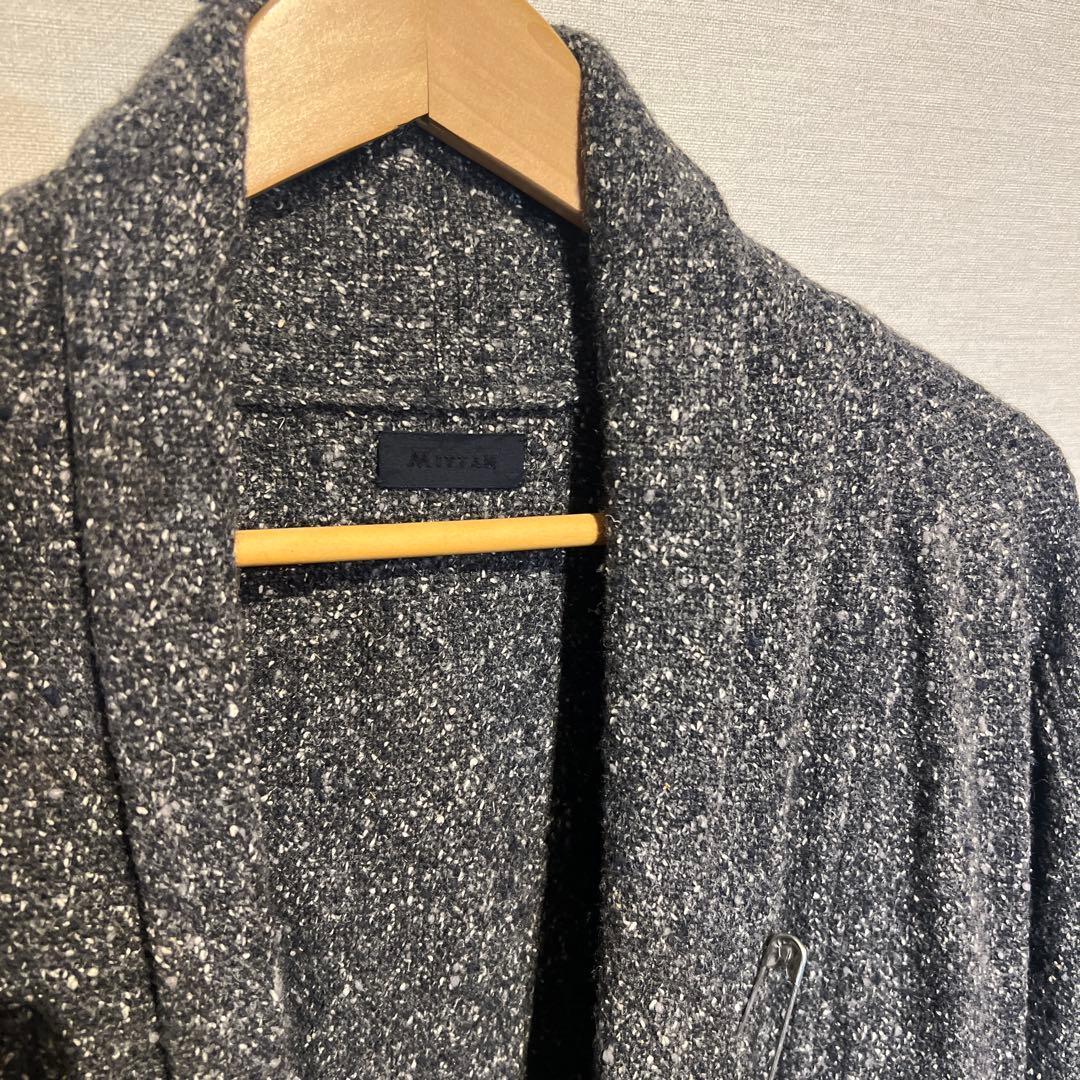 MITTAN シルクネップ半纏ロング コート グレー