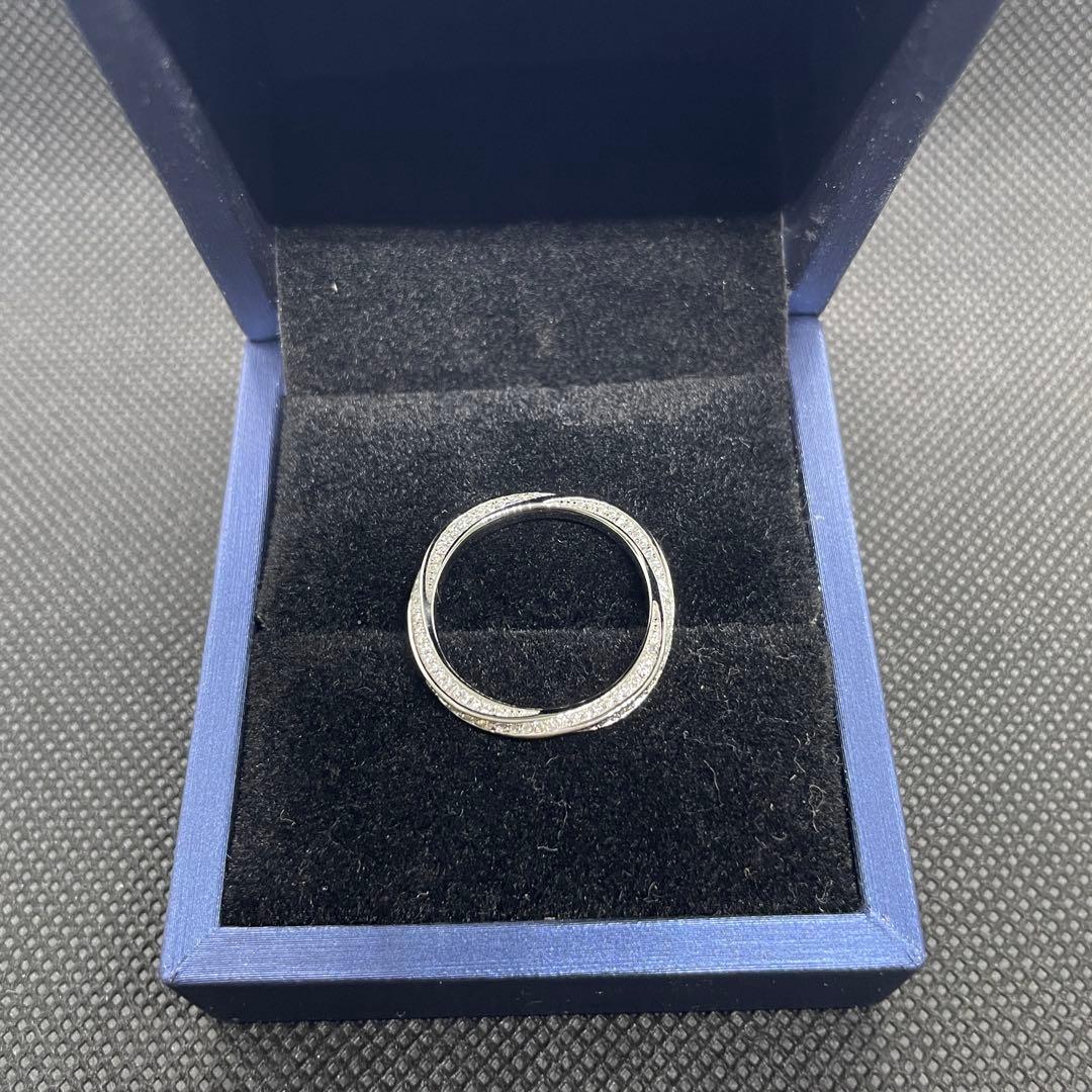 【8号】モアサナイト ツイスト フルエタニティ リング　シルバー