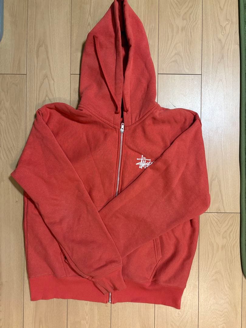 Stüssy レッド フルジップパーカー M