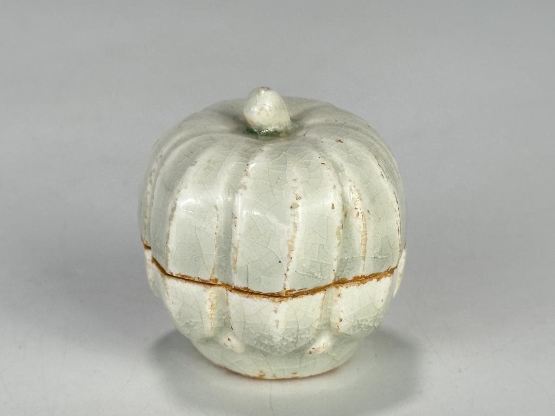 中国美術 宋時代 青白磁 影青 瓜形香合 蓋物 茶道具 時代 唐物